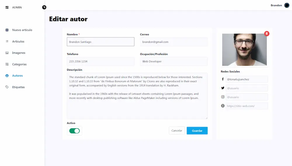 Agregar autor Agregar autor