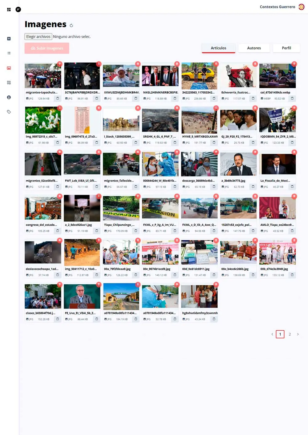 Administrar imagenes Administrar imagenes