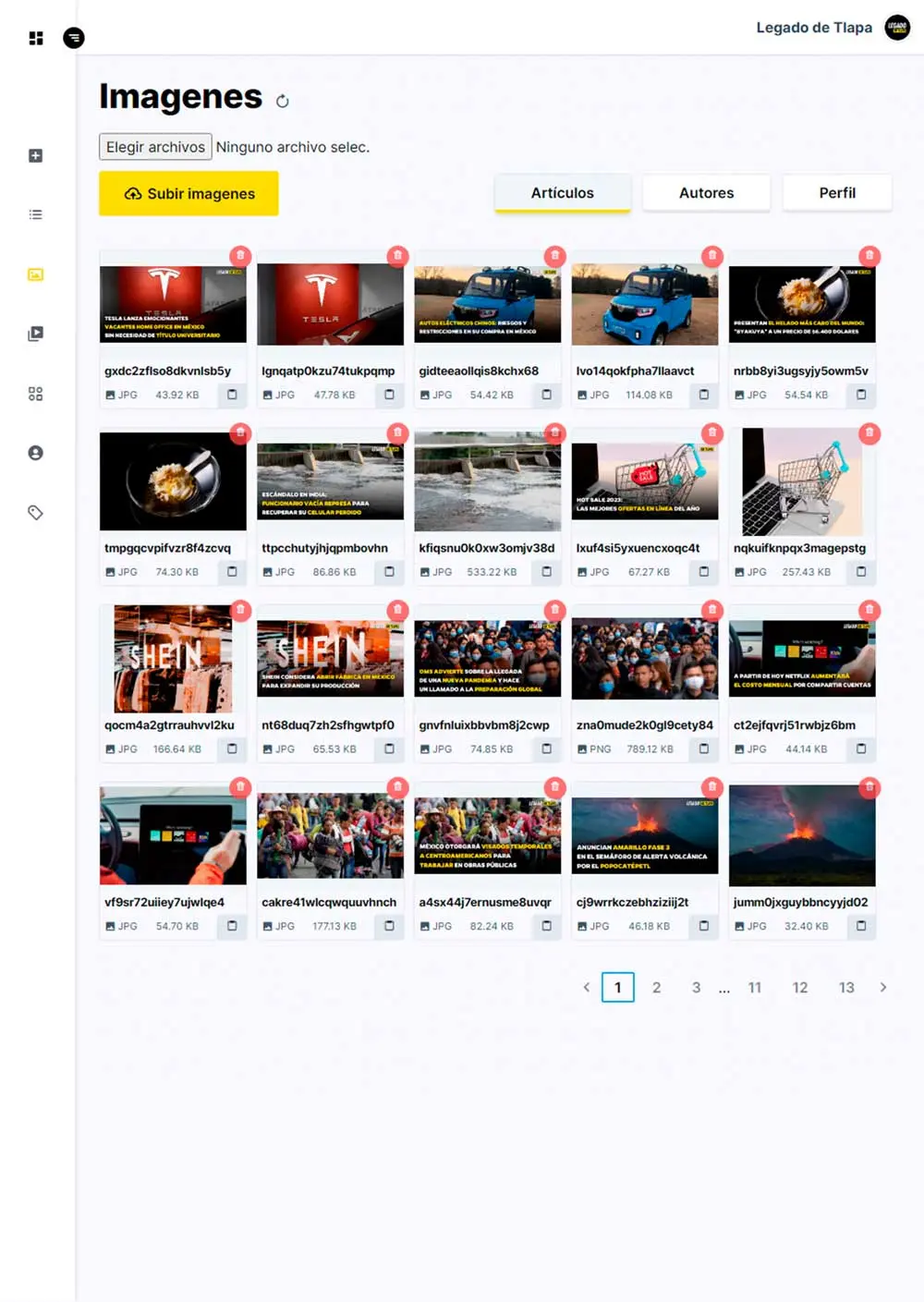 Administrar imagenes Administrar imagenes