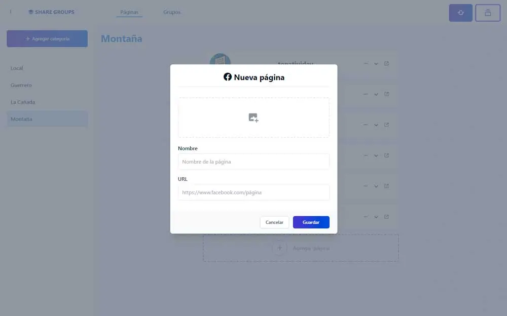 Agregar nueva página Agregar nueva página